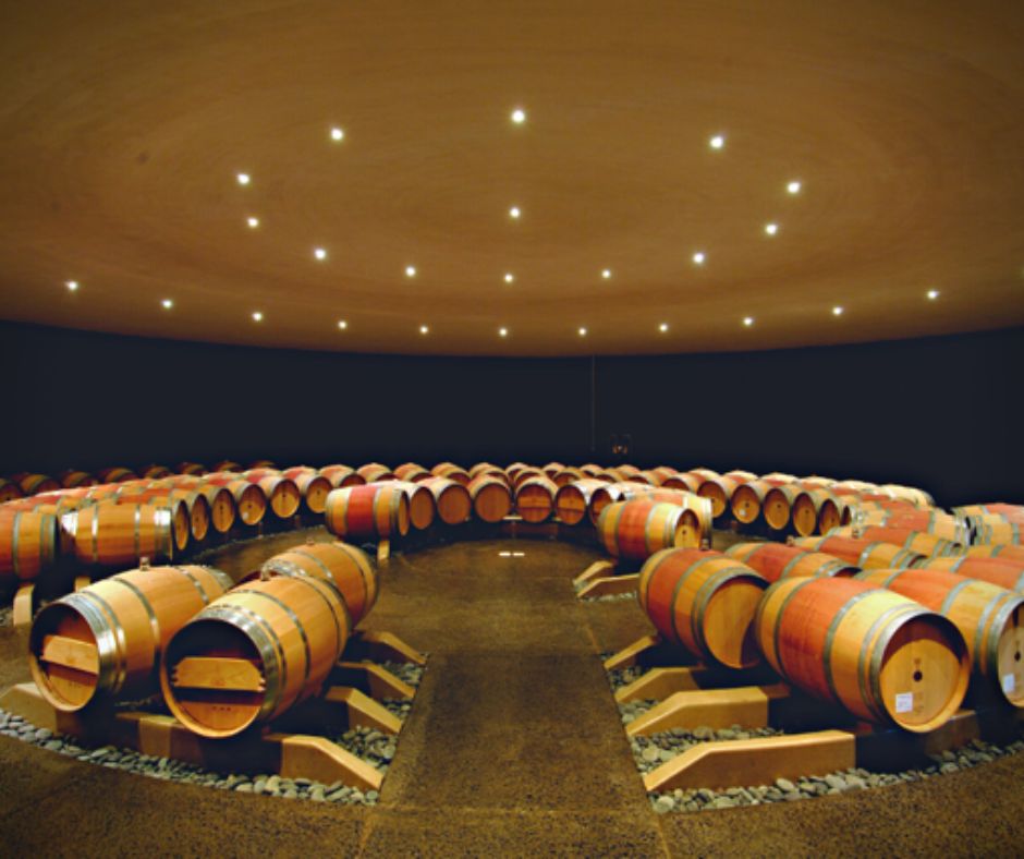 wine barrels at boxwood winery