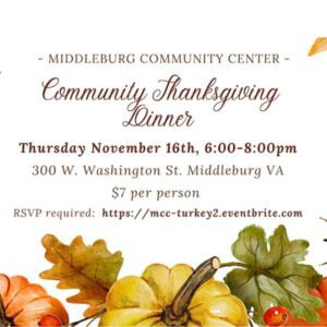 Community Center Thanksgiving Dinner November 16
